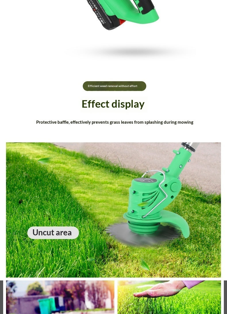 Lithium-Ion Compact Grass Trimmer – Cordless Handheld Lawn Mower for Home Use