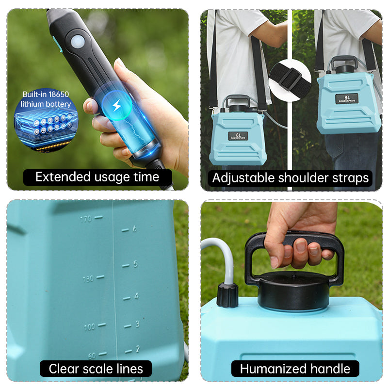 8L Automatic Electric Sprayer, Garden Plant Sprayer, Rechargeable Handheld Sprayer, Fogging Atomizer, Shoulder Watering Can